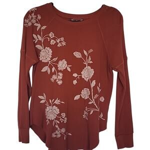 Johnny Was Vixie Raglan Thermal Top in Harvest, Size S